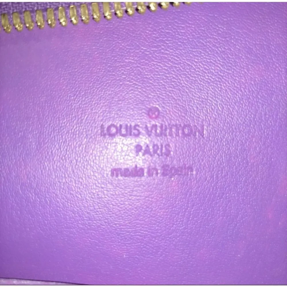 Authentic Louis Vuitton LV Hand Bag M91081 Sutton Purple/Bronze Vernis 2…